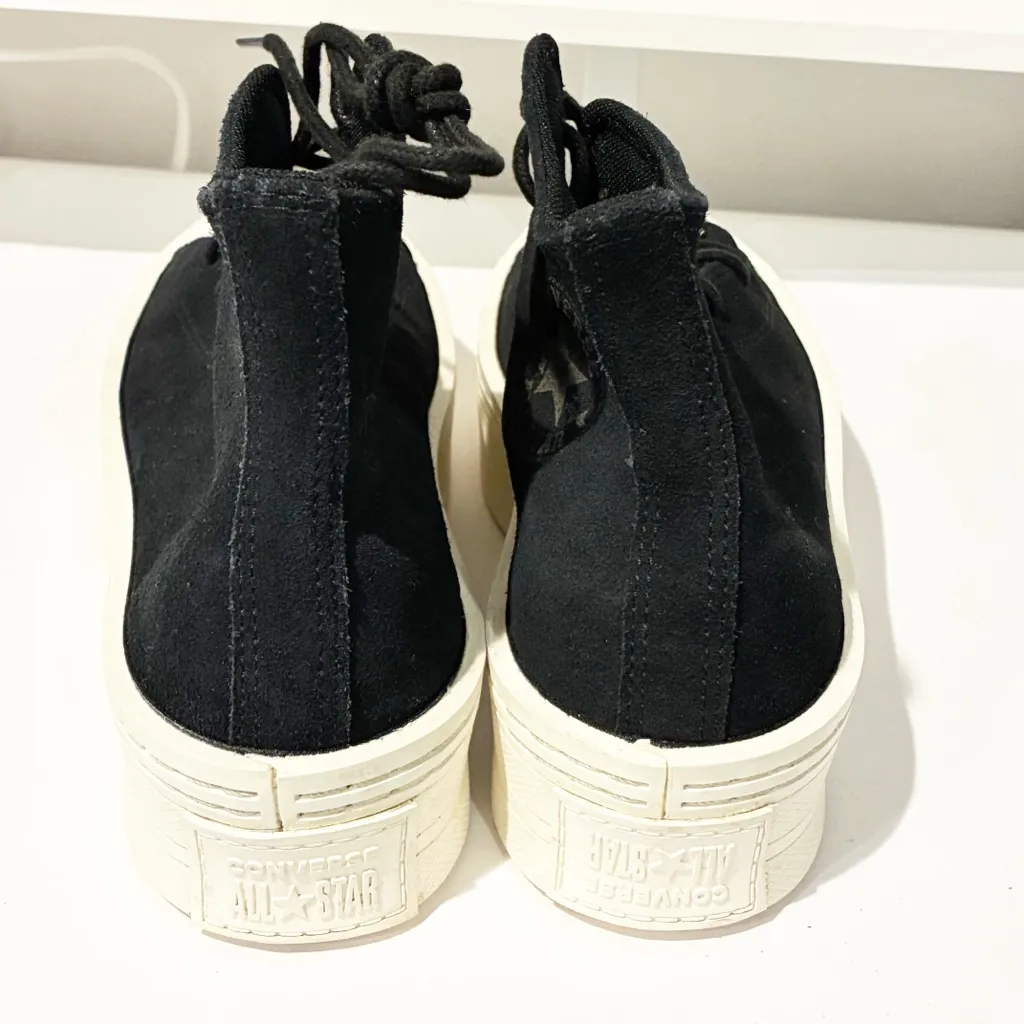 Converse Chuck Taylor Black Suede All Star Modern Platform Hi Top Sneakers Sz 9 - Image 4