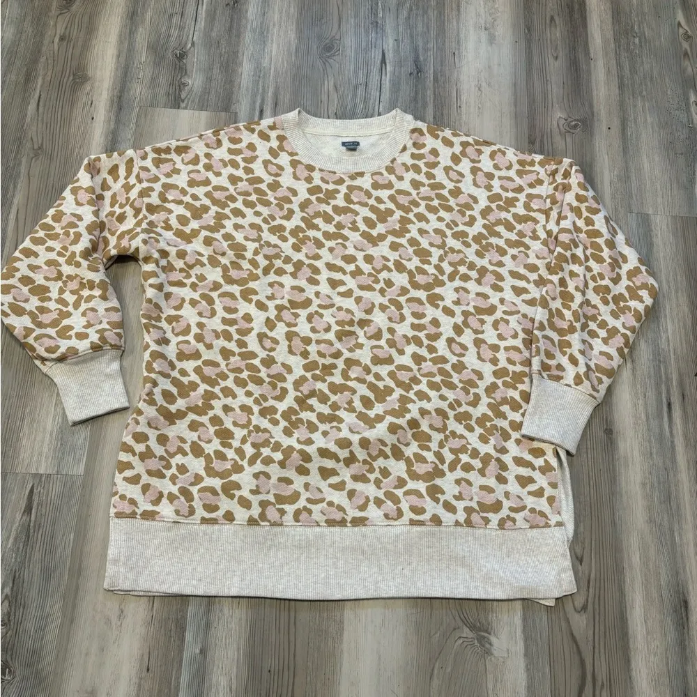 Aerie Oversized Crewneck Sweatshirt Size small Animal Print - Image 5
