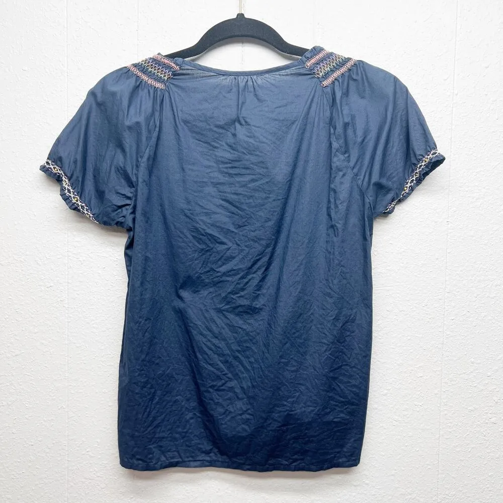 American Eagle Embroidered Bohemian Beachy Cottagecore Cotton Top Womens Medium - Image 5