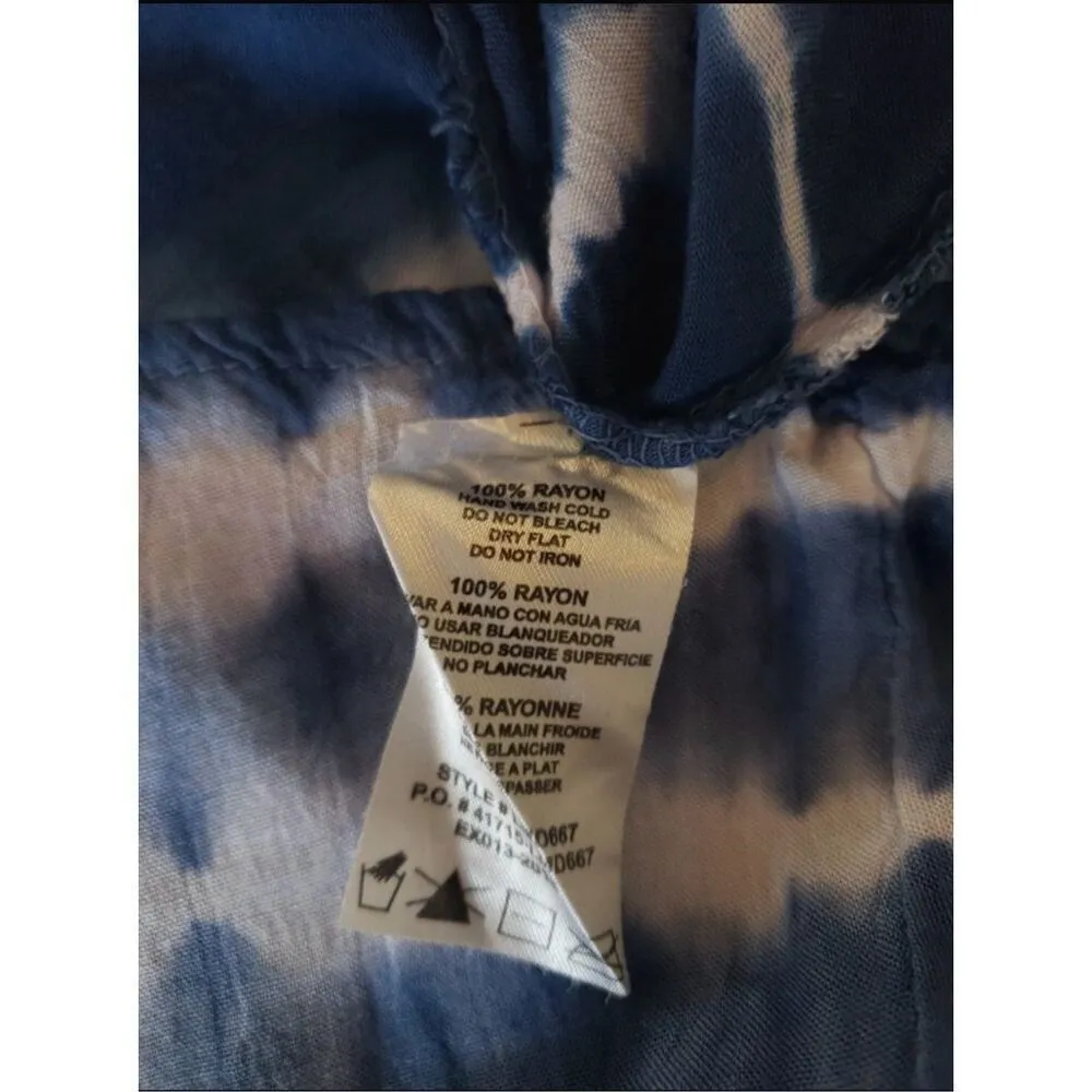 Blue and white tie dye design long strapless maxi dress. Size M - Image 10