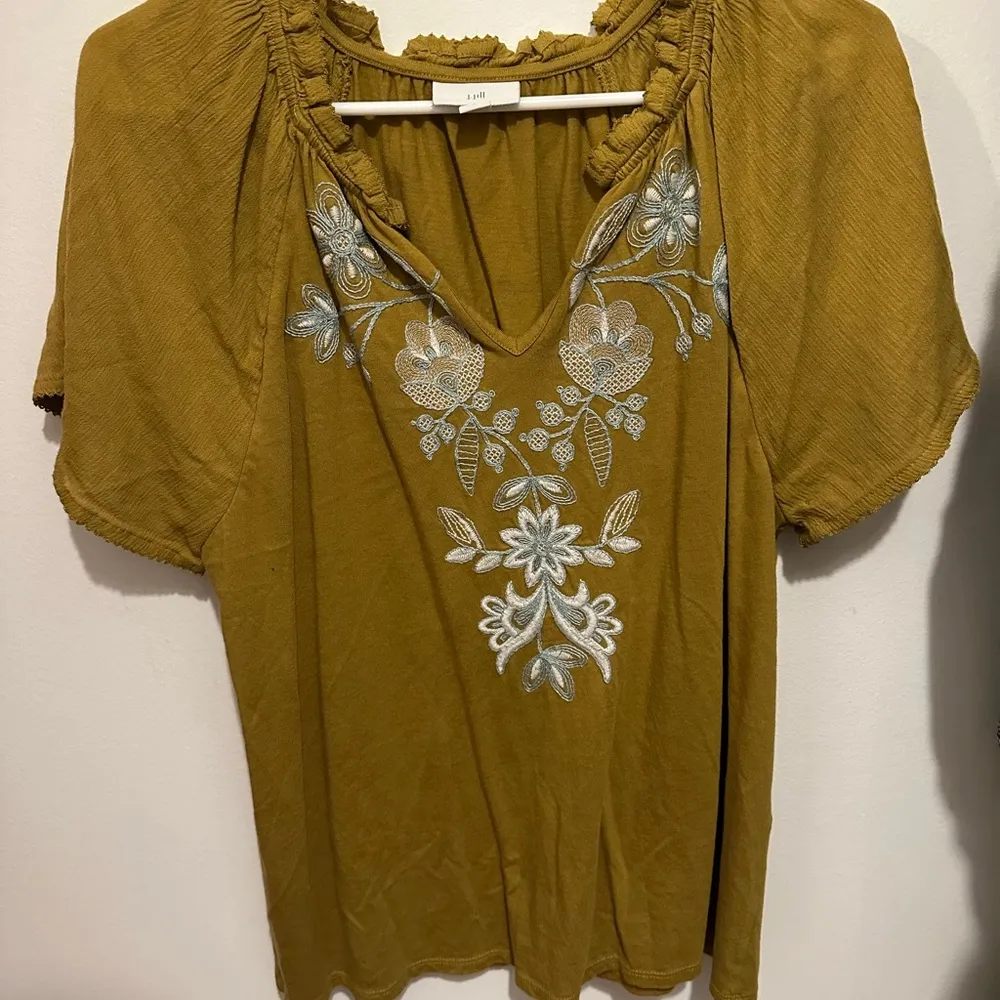 J.Jill top size small mustard floral top - Image 5