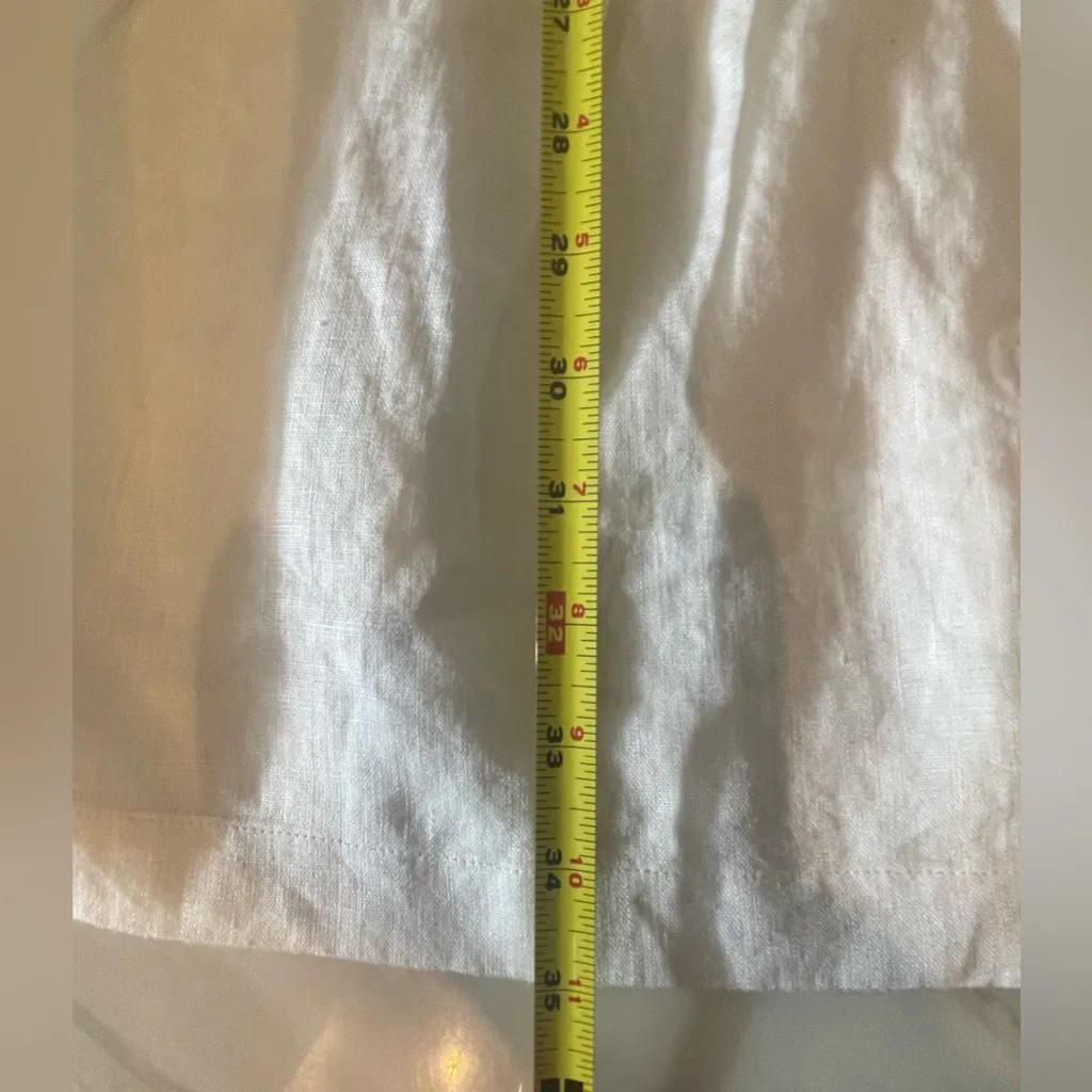 Saks Fifth Avenue White Linen Puff Sleeve Tiered Midi Dress XL NWT - Image 8