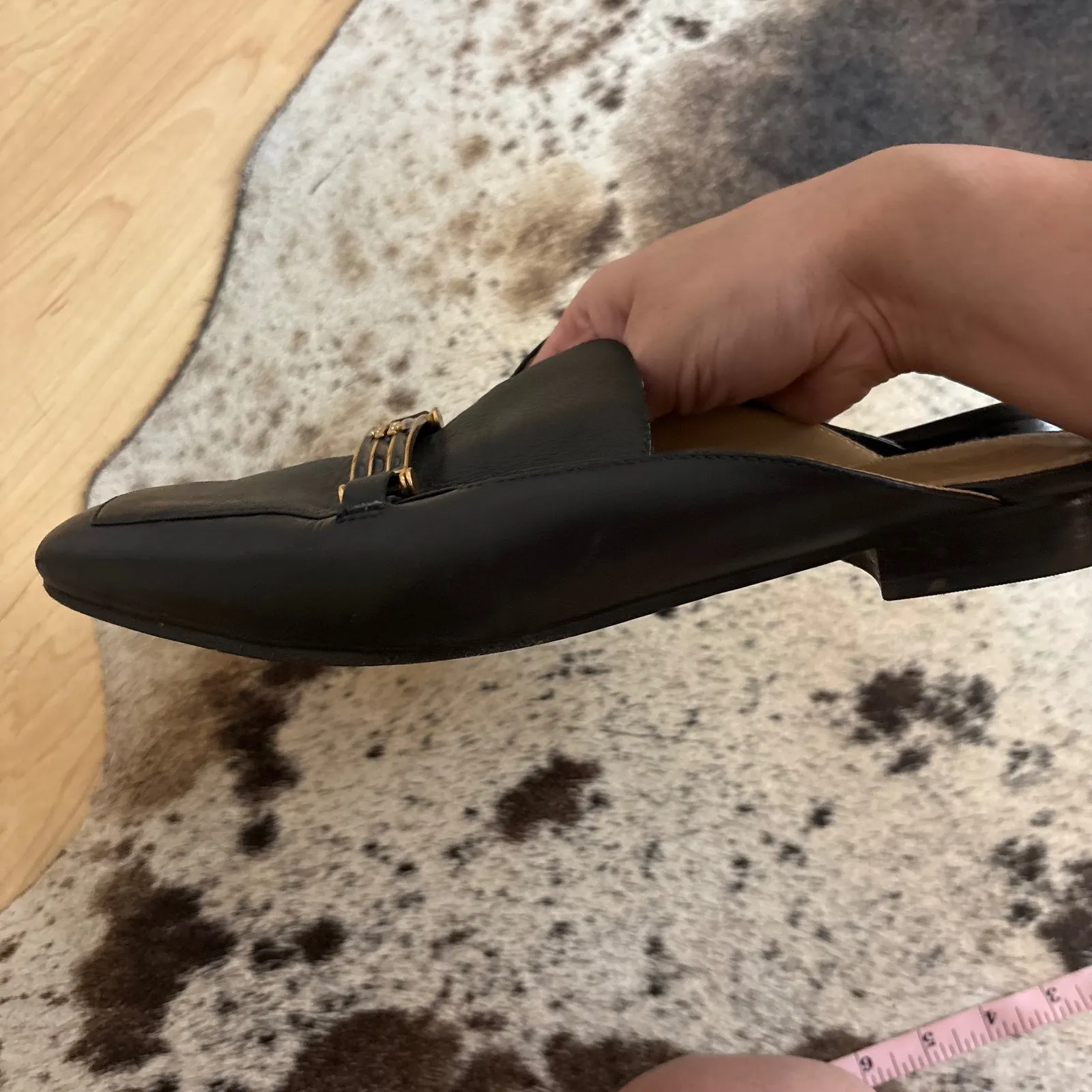 TORY BURCH Amelia Backless Loafer Mule Flat Black Leather Size 10.5 - Image 4