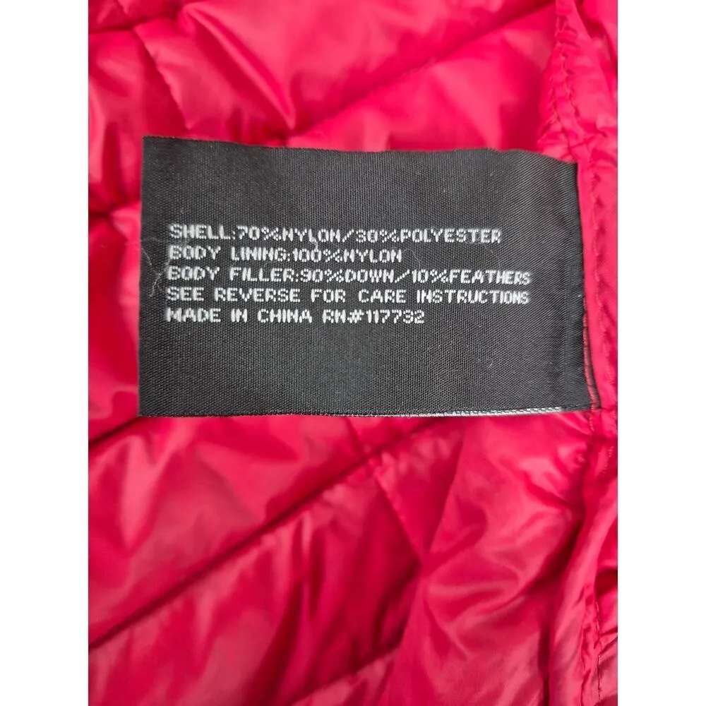 Zeroxposur Down Filled Puffer Vest Gray Nylon Blend Hot Pink Lining Women M/L - Image 6