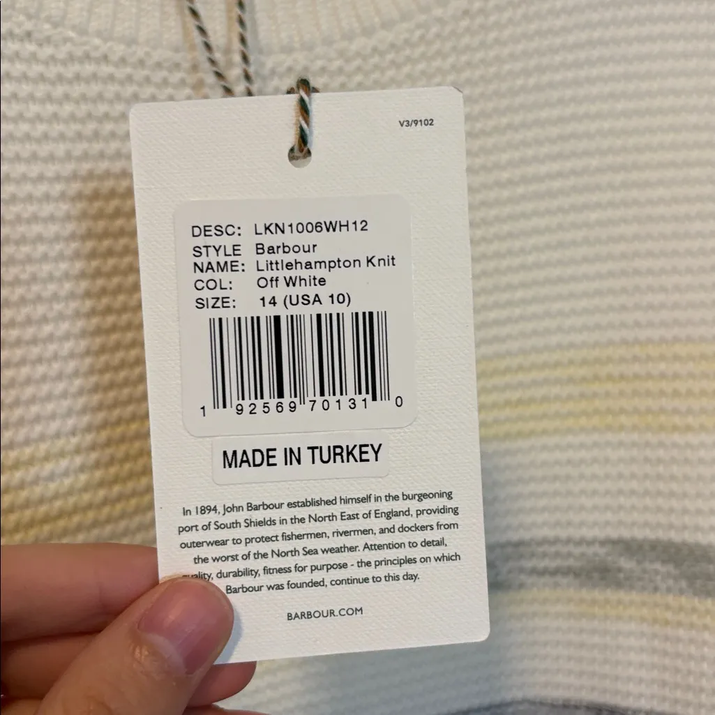 Barbour Littlehampton Striped Knit Sweater-Women Size 17 10 NWT - Image 3