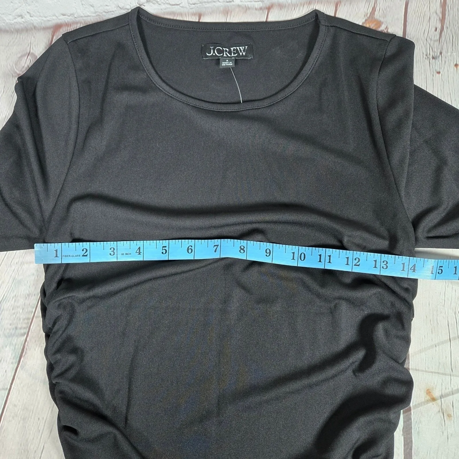 J.‎ Crew Long-sleeve dress in jersey crepe Black S NWT - Image 6