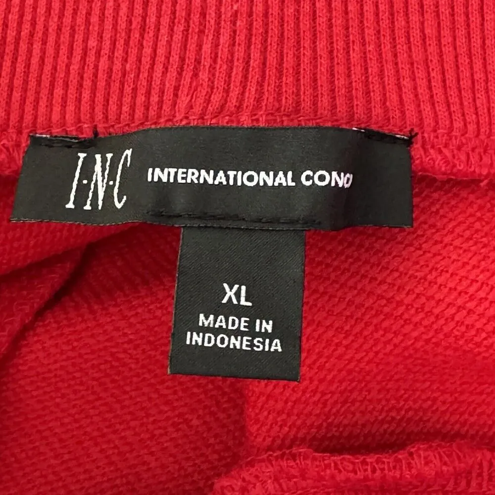 INC X-Large Joggers Pants Stretch Pockets High-Rise Ruched Cuffs Red New - Image 5