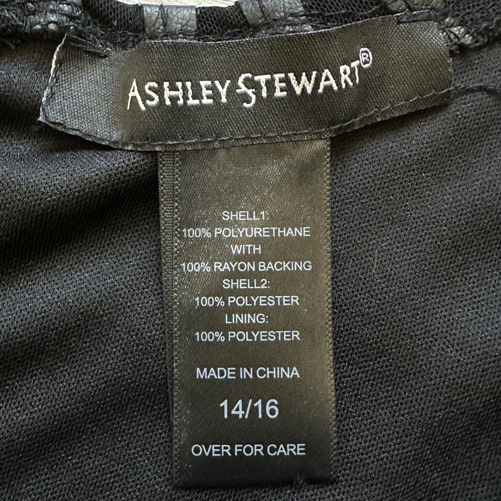 Ashley Stewart Peplum Top Faux Leather Black 14/16‎ Cottagegoth Dark Academia - Image 13