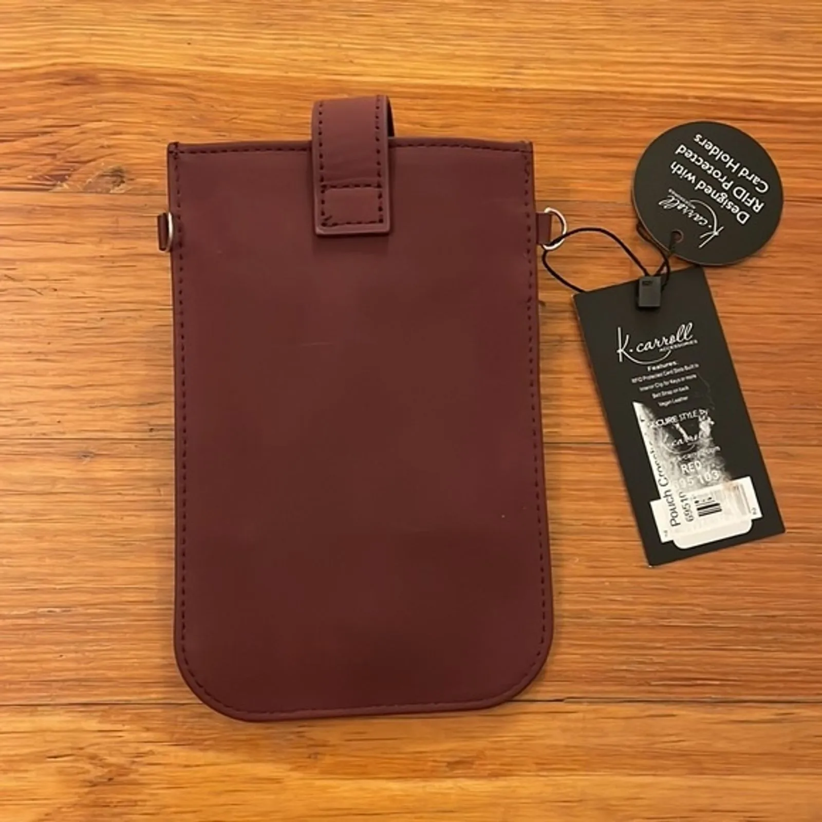 K. Carroll Accessories Crossbody Bag Passport Card RFID Protection NEW Red - Image 3