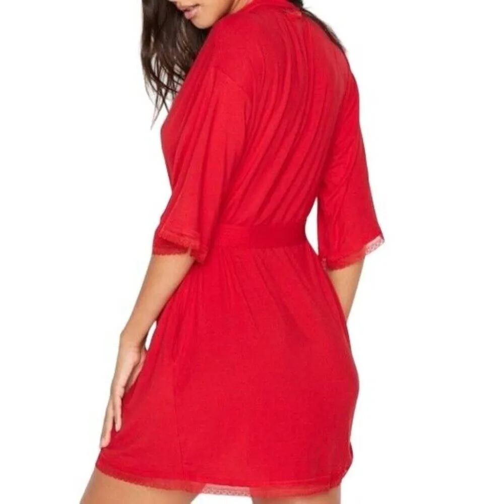 Victoria's Secret Red Hot Robe Lace Accents Womens XS/S - Image 11
