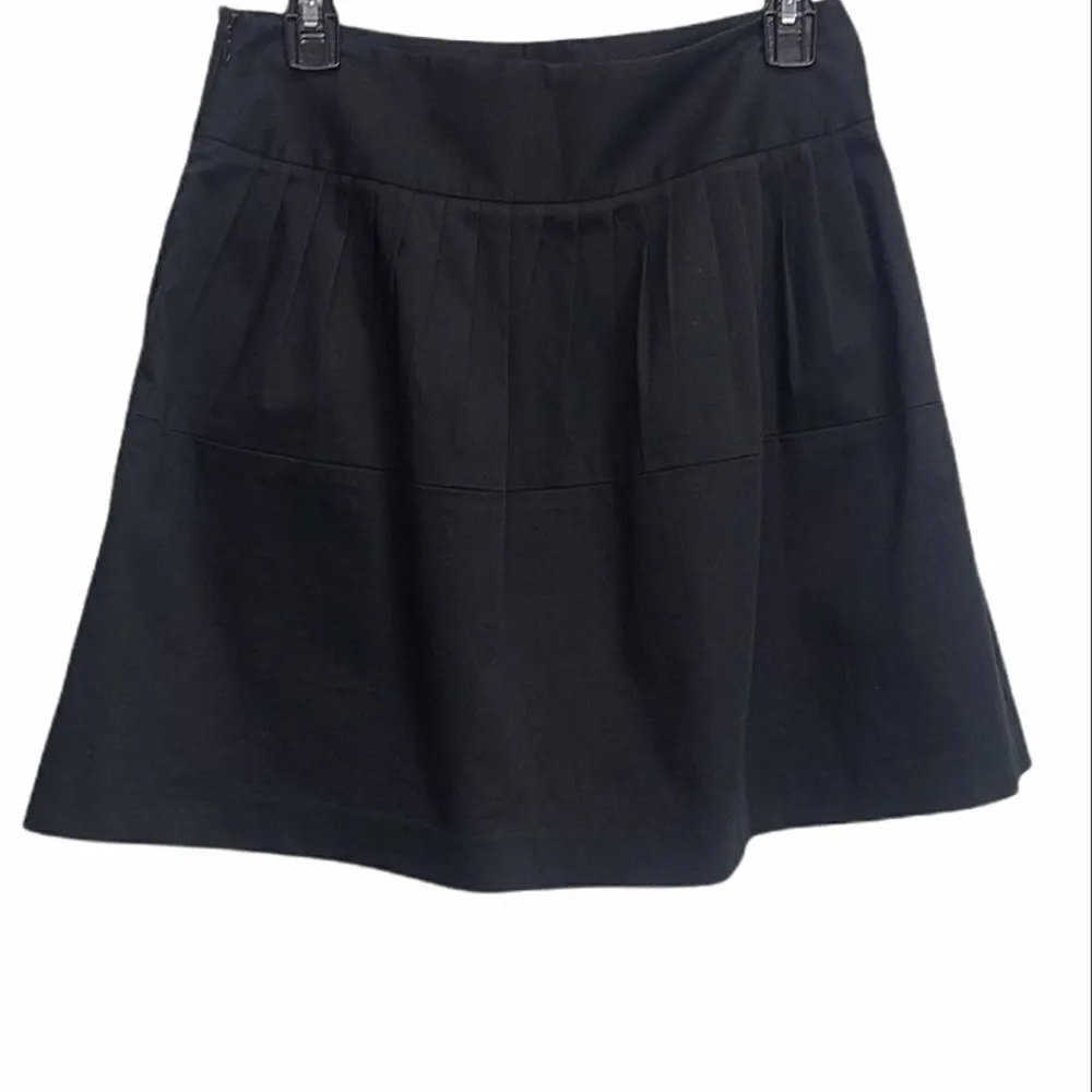 Theory Pleated Mini Black Skirt Size‎ 4 With Pockets - Image 2