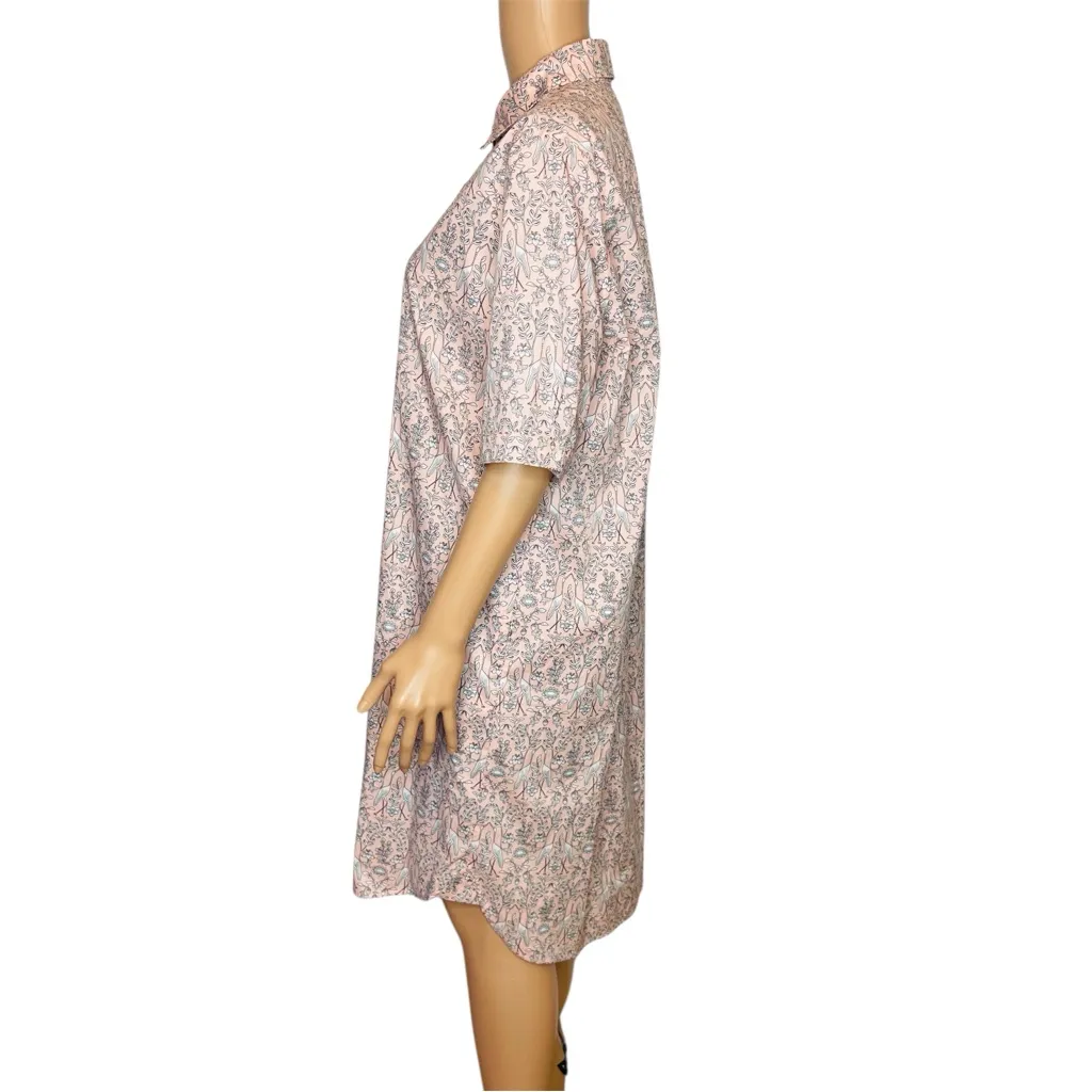 J. McLaughlin Arisa Cotton Popover NWT Floral Bird  Shirt Dress sz XL - Image 3