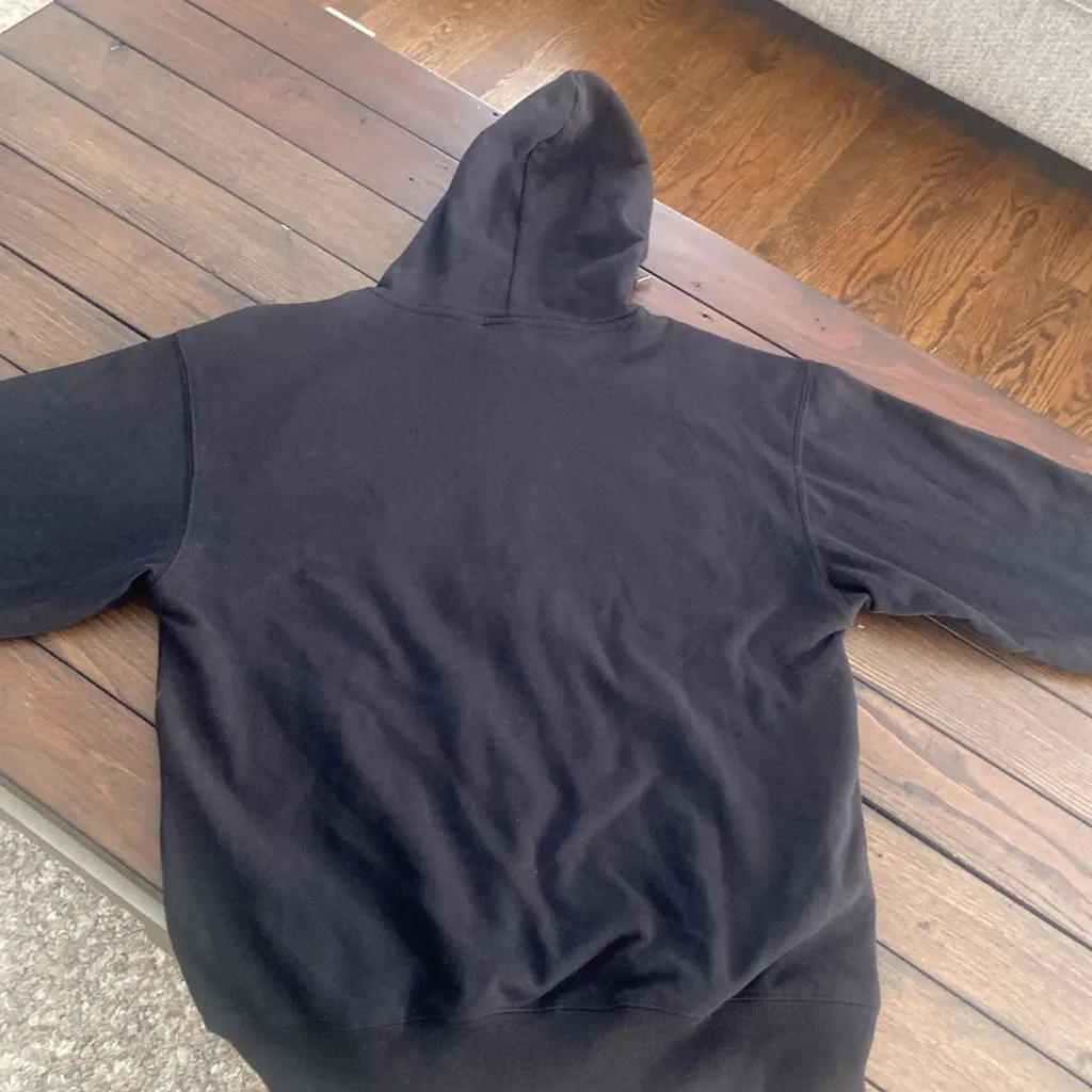 Marvel Hoodie Womens Medium Black Patch Logo Pullover Fleece Sweatshirt - Image 4