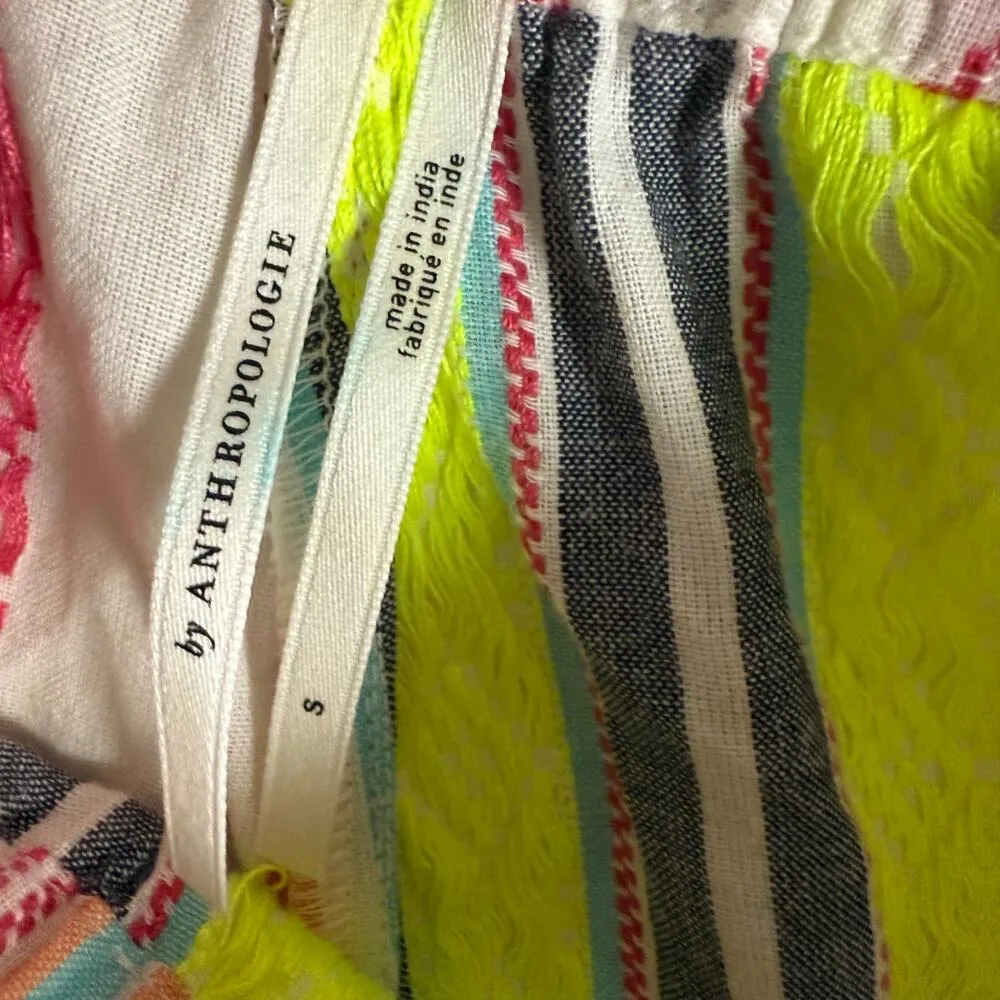 Anthropologie Jacquard Striped Relaxed Coastal Boho Jogger Lounge Beach Pants S - Image 15