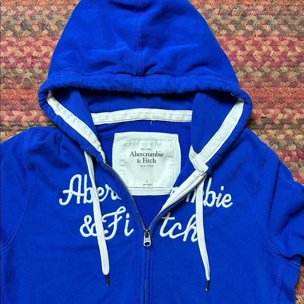 ABERCROMBIE & FITCH Y2K BLUE FULL ZIP HOODIE - Image 2