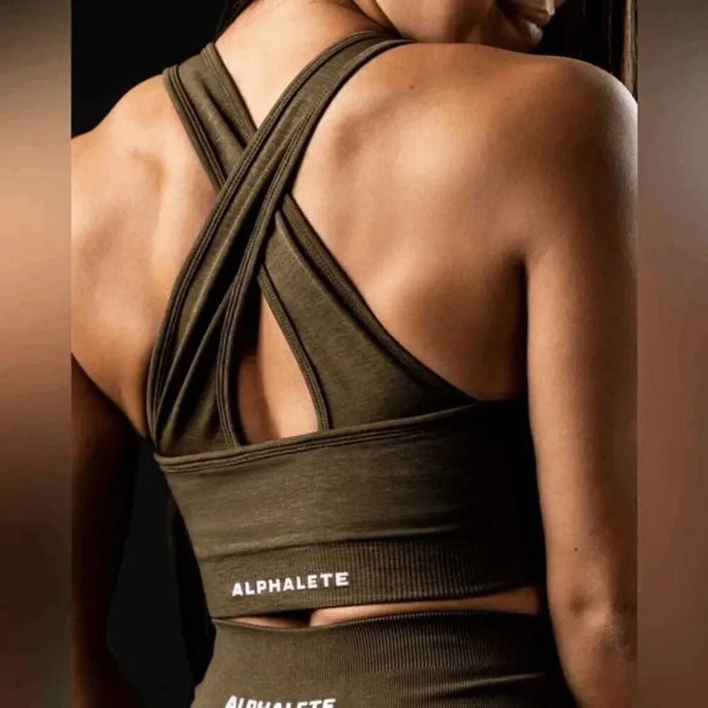 Alphalete  Amplify Bra Canteen Deep Olive Green XS - Image 5