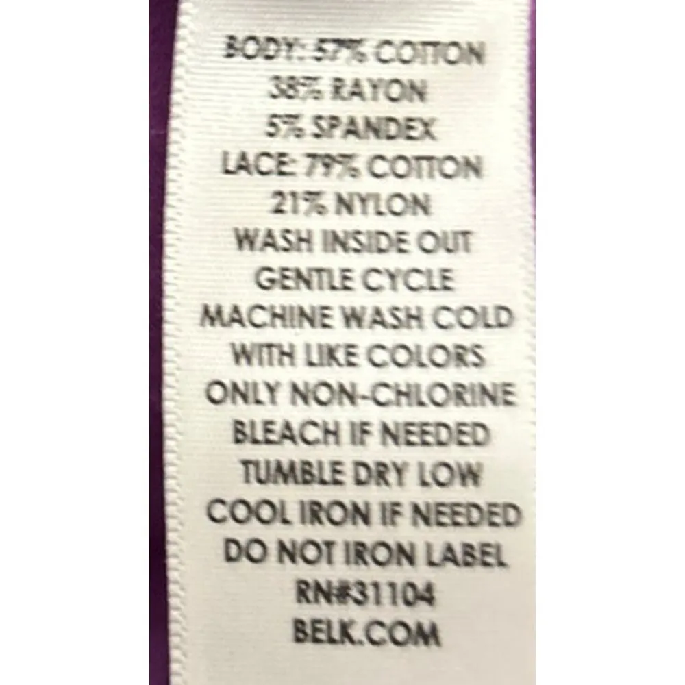 Kim Rogers Women's Purple Floral Lace Long Sleeve Pullover Blouse Size‎ 3X - Image 4