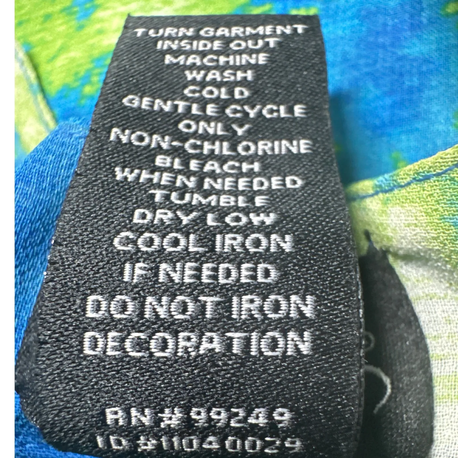 Maggie Barnes 3X Embellished Blue Green Tie Dye Kimono Tunic Top 26/28W - Image 4