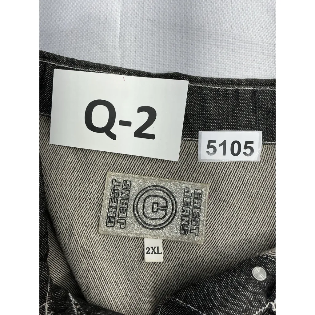 Womans Crest Jeans Denim Trucker Jacket 2 XL Black Size XXL - Image 3