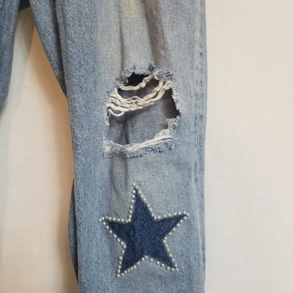 Sandro Paris high rise ankle Star Jeans Blue Size 27 - Image 5