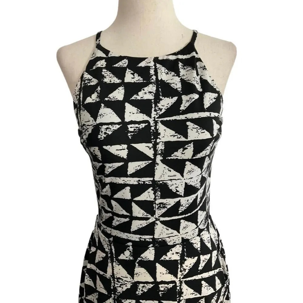 Bar III 3 Women Size Medium Fit & Flare Dress Black White (22-994P) - Image 3
