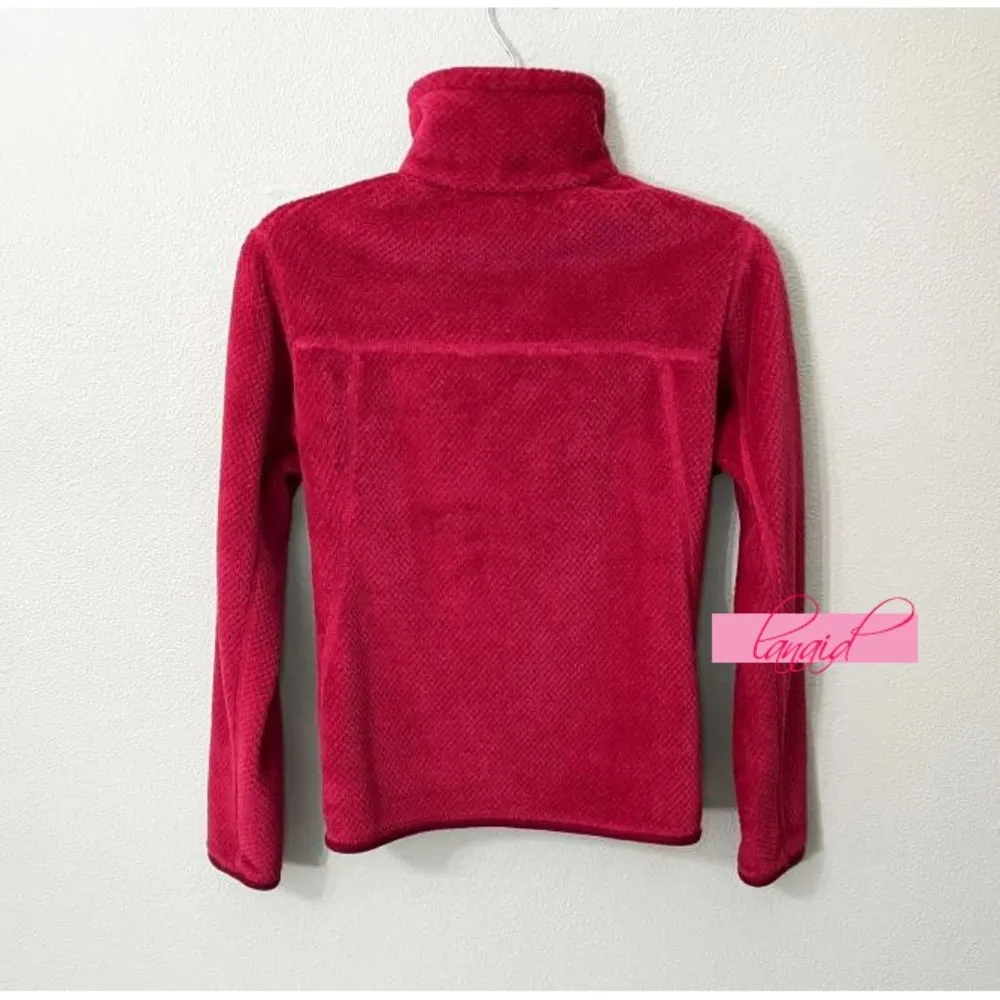 Re-Tool Snap Fleece Bougainvillea Magenta VNeck Sherpa Fuzzy Shearling - Image 3