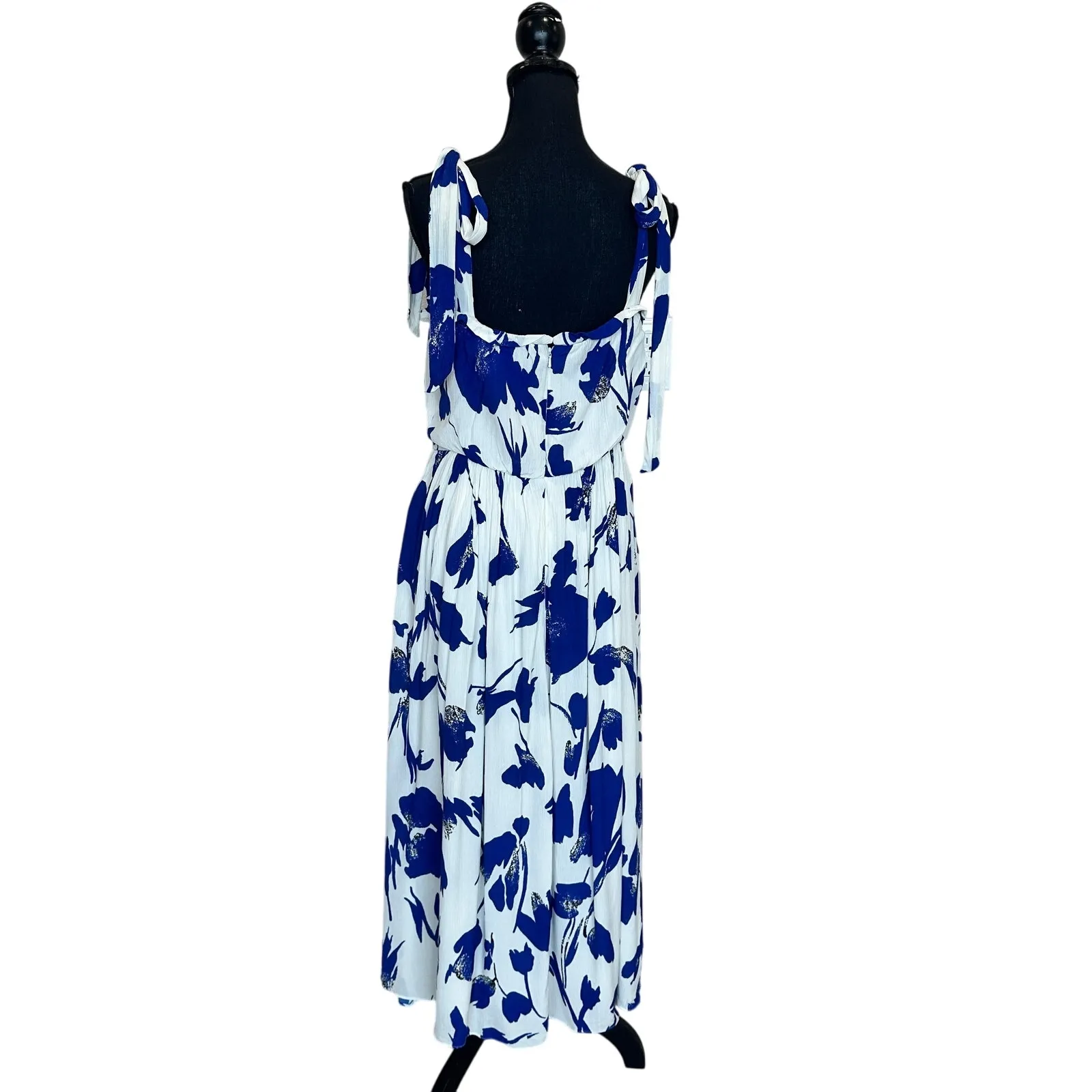 Jason Wu Floral Tiered Ruffle Midi Sundress Dress SIZE 10 Blue Designer $345 - Image 10