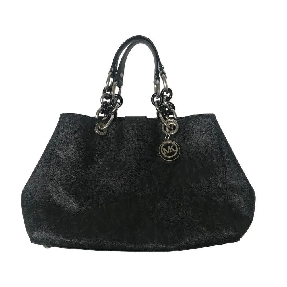 MICHAEL Michael Kors monogram black leather Cynthia tote handbag - Image 8