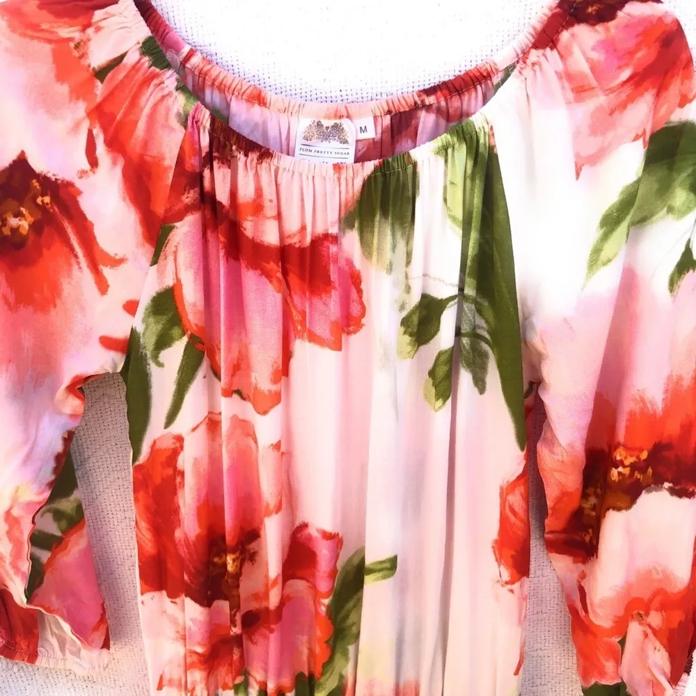 Plum Pretty Sugar Floral Shorts‎ Romper Pink Size M - Image 3