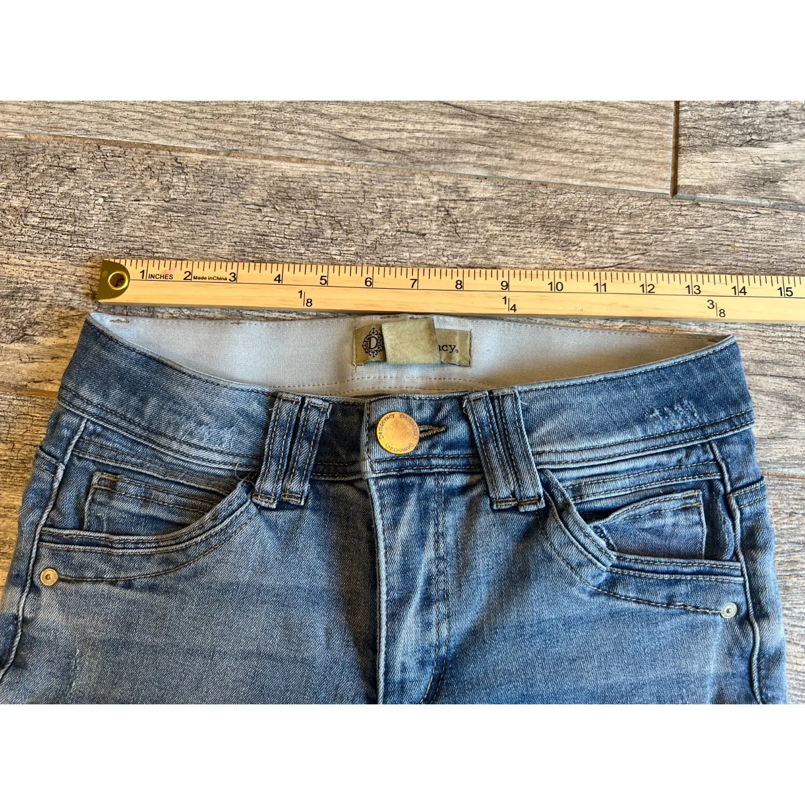 Democracy Ab Technology Denim Jeans size 2 Womens Distressed Stretch Jean ReAd - Image 7