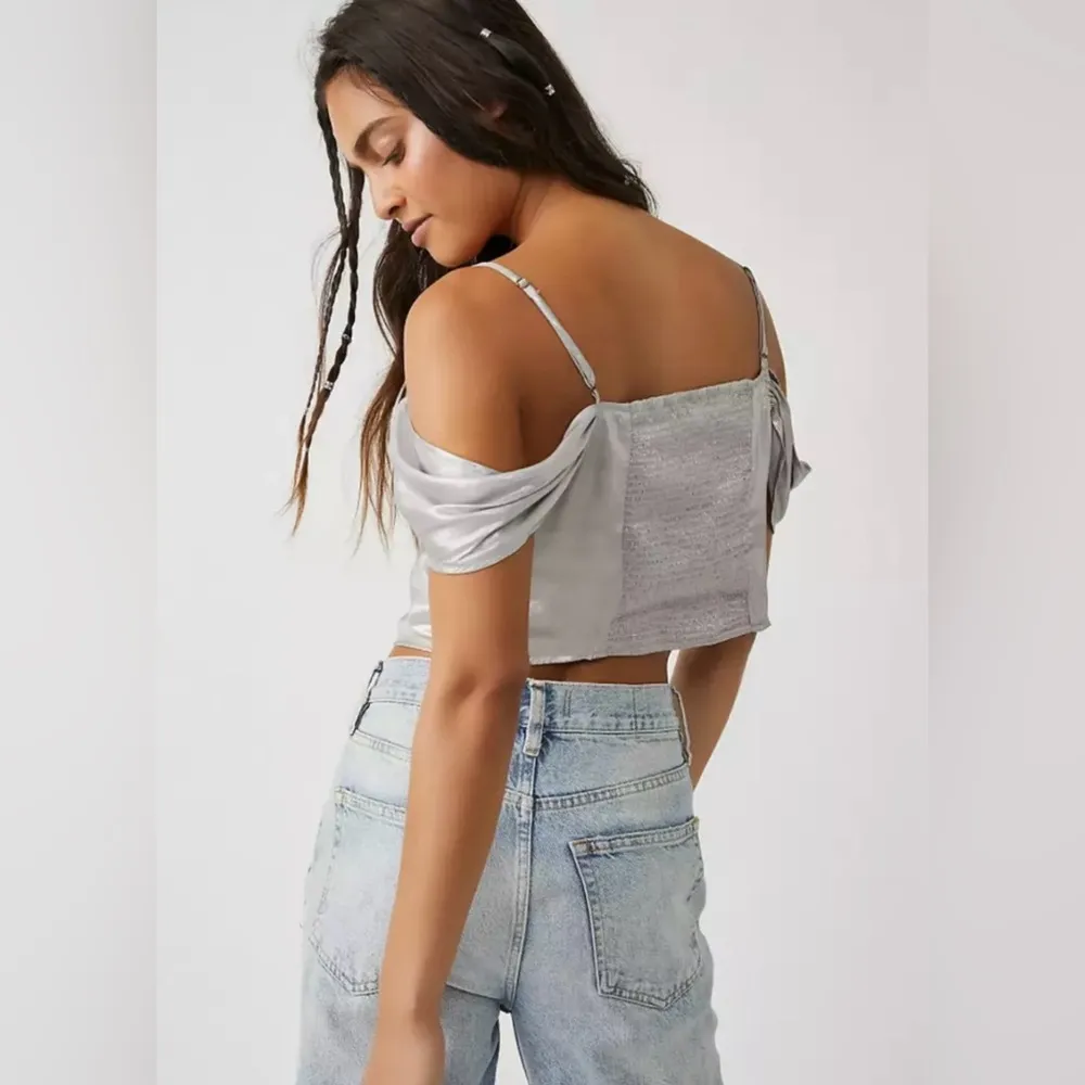 🩶 Cassandra Metallic Top / Pewter (Silver), Size XS - Image 6