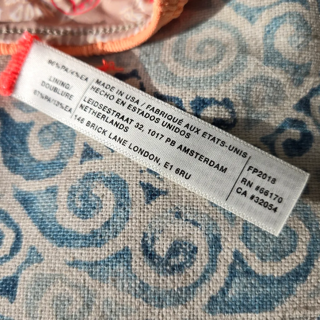 Free People Beach MISTY BAYSIDE CROP Neon Orange Floral Bikini Top Swimwear S - Image 6