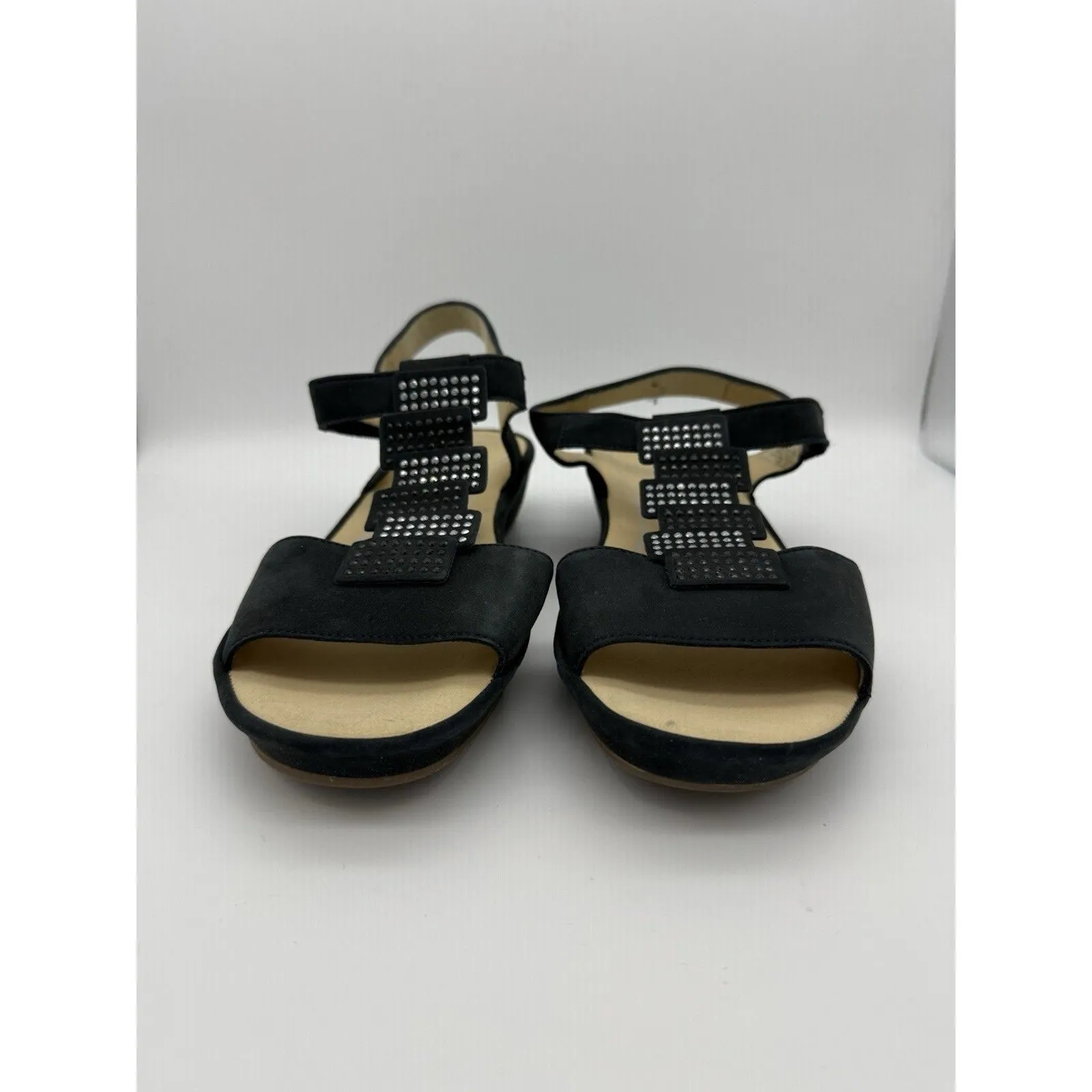 NEW Ara High Soft Sandals Womens 8.5 Black Comfort Platform Hook & Loop Closure - Image 2