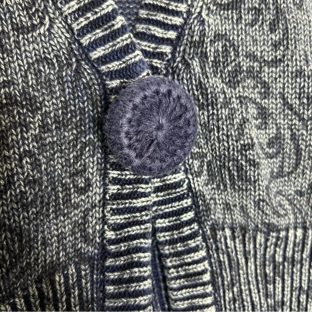 North Style Blue Sweater One Snap Button Cardigan Washed Denim Look Plus Size 1X - Image 4