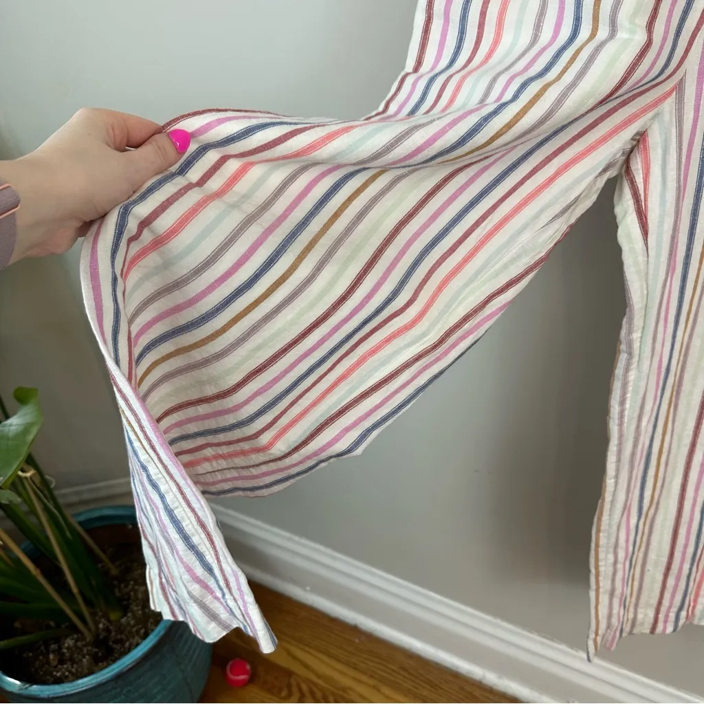 GAP | Rainbow Apronneck Multi Color Stripe Sleeveless Jumpsuit Size 2 Women's - Image 5