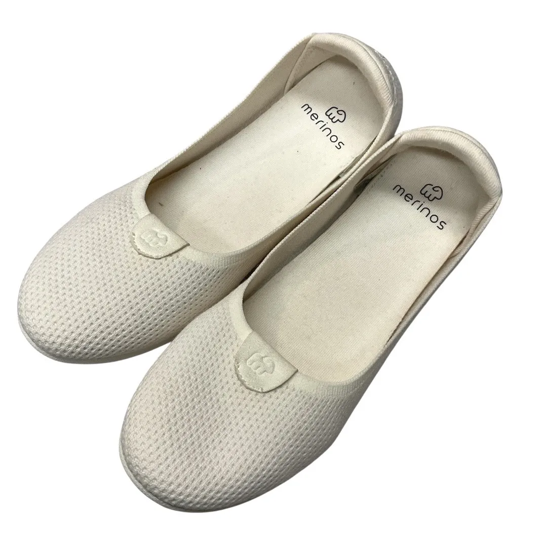 Merinos Women's Natural White Slip On Comfy Lightweight Ballet Flats Shoes Sz 8 - Image 3