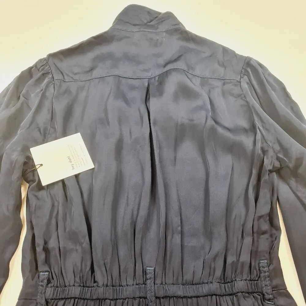 Bella Dahl Gathered Button Front Jumpsuit in Blue Lake Small - Image 11