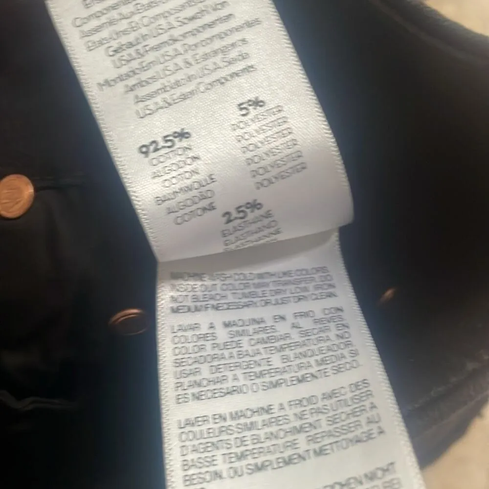 MOTHER High Waist Looker Ankle Fray Guilty Glitter Racer Black Skinny Jean Size 26 - Image 15