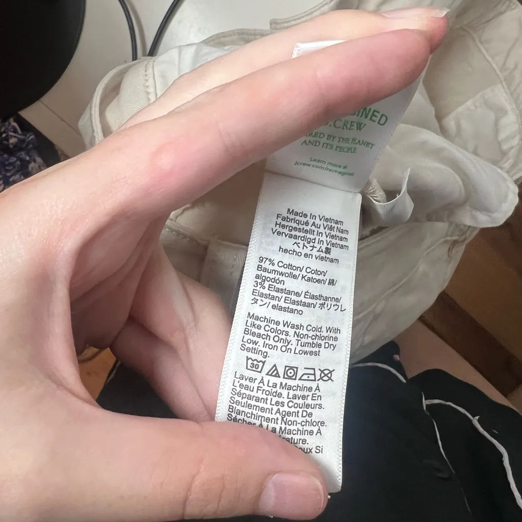 J.Crew NEW Kate Straight Leg Pant Chino High Rise Natural Beige Cotton Size 20 - Image 7