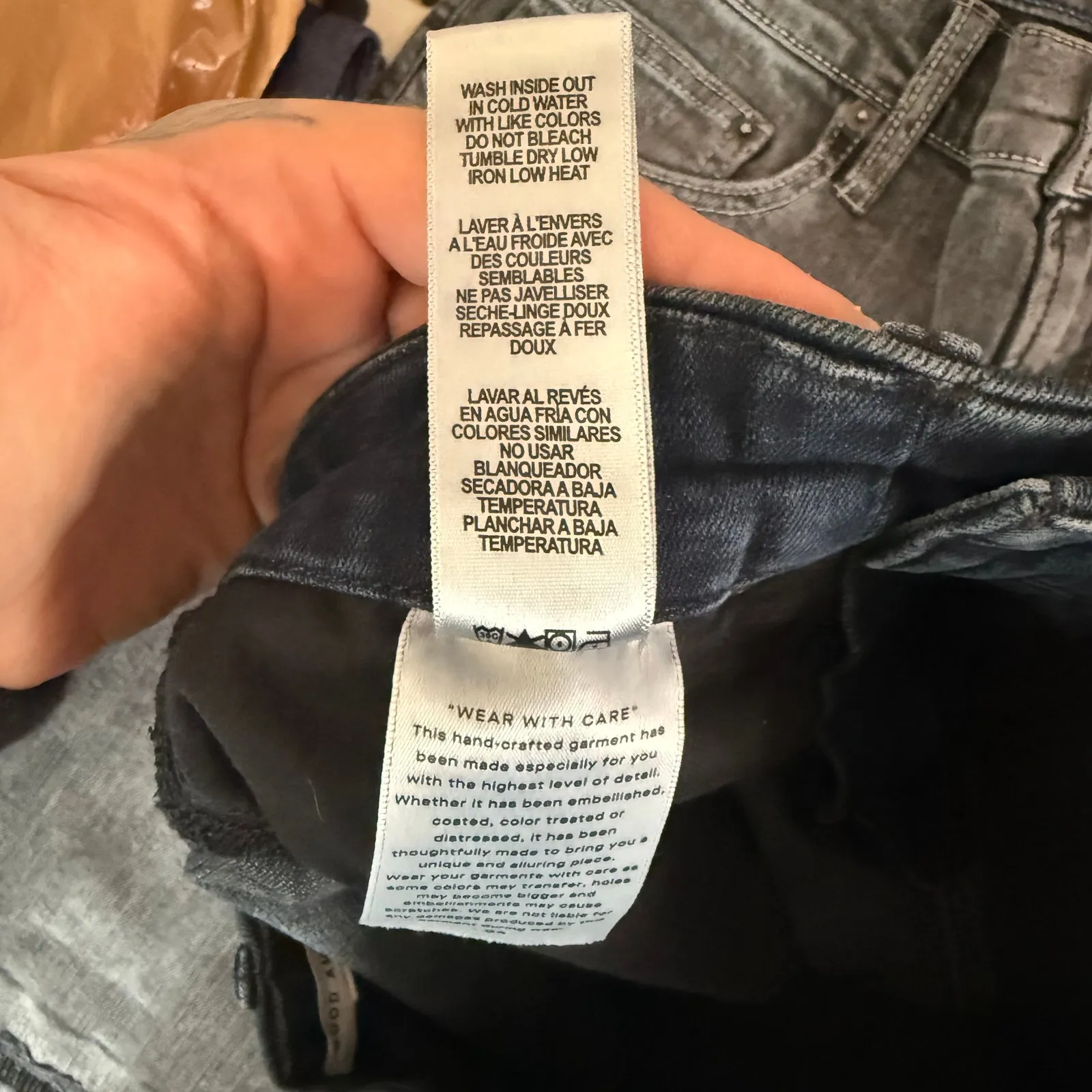 Good American Raw-Hem Skinny Jeans Dark Indigo Sz 2/26 EUC - Image 5