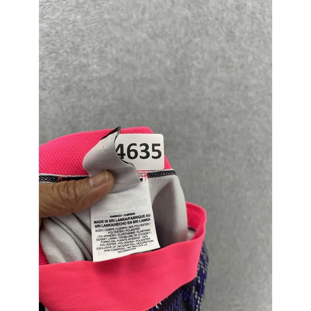 Nike Pro Women's Leggings Purple Abstract Neon Pink size Medium Full Length - Image 3