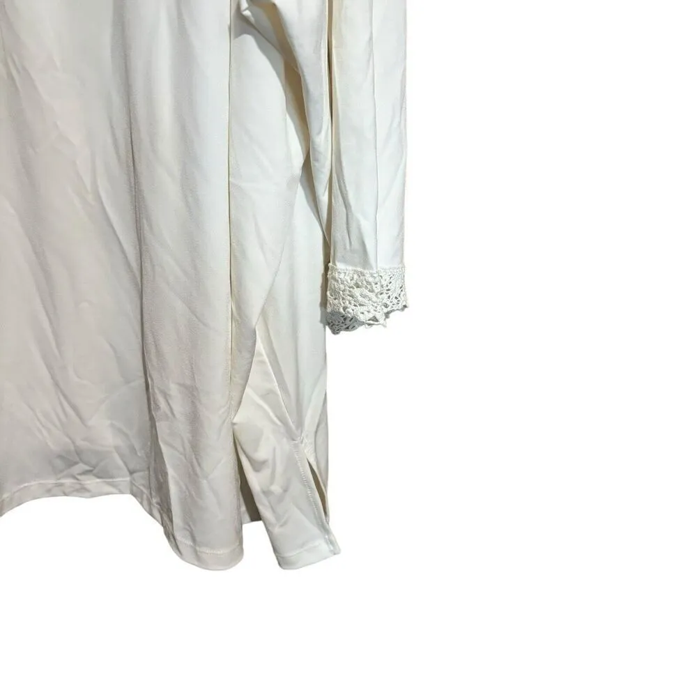 Maggie Barnes Tunic Top Womens 5X 34 36W Ivory Stretch Blouse Ladies - Image 4