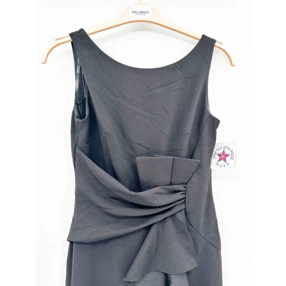 Betsy & Adam Sleeveless Ruffle-Detail Dress Gown Black Size 6 - Image 6