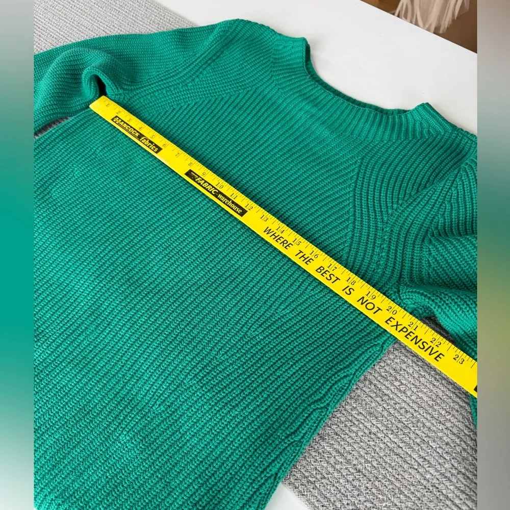 GAP Emerald Green Cotton Shaker Knit Boatneck Sweater Size Large - Image 7