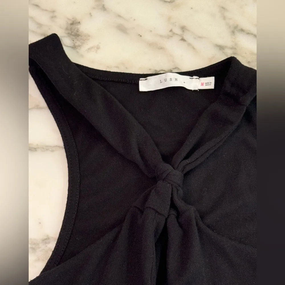 NWOT Lush Halter Knot Bodysuit Black Halter Neck Size M - Image 4