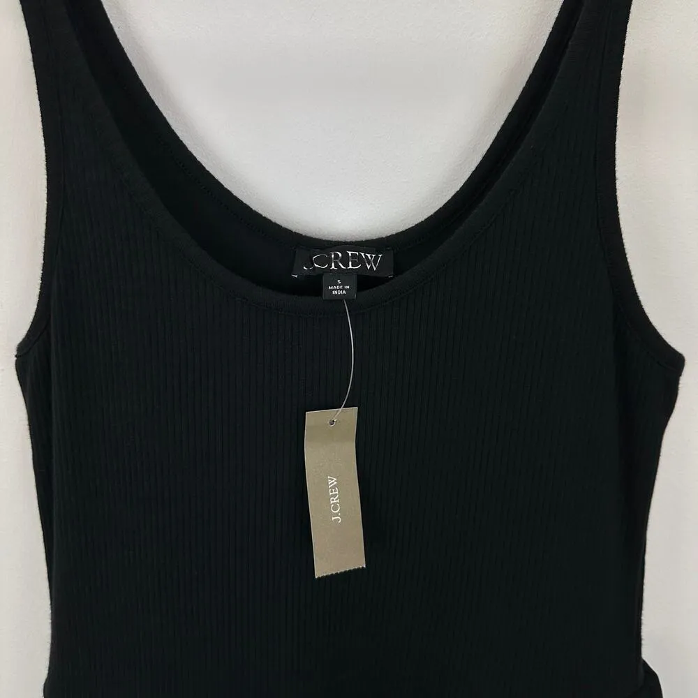 J.Crew Fitted Tank Dress Poplin Bubble A Line Skirt Pleated Black Small NWT - Image 7