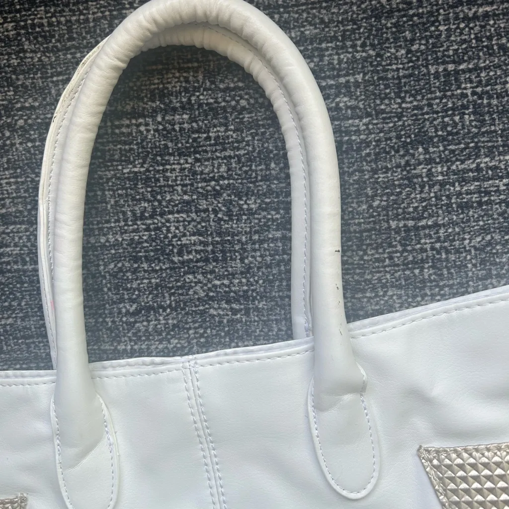 Jimmy Choo Elegant White and Silver Tote - Image 10