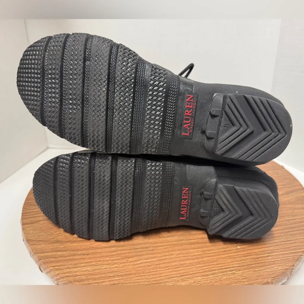 Lauren Ralph Lauren Women Mikenna Bo-Rai Lace Up Rubber Rain Snow Boot- 8B - Image 9