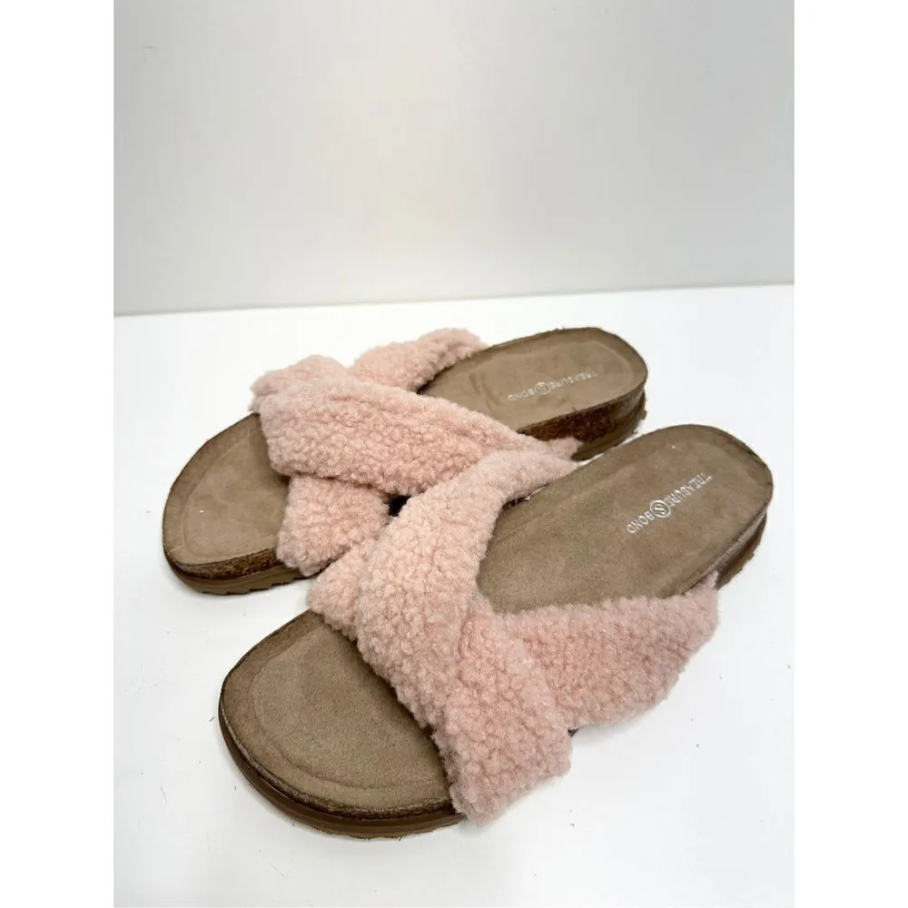 Treasure & Bond Davina Faux Shearling Slide‎ Sandals Size 6 - Image 3