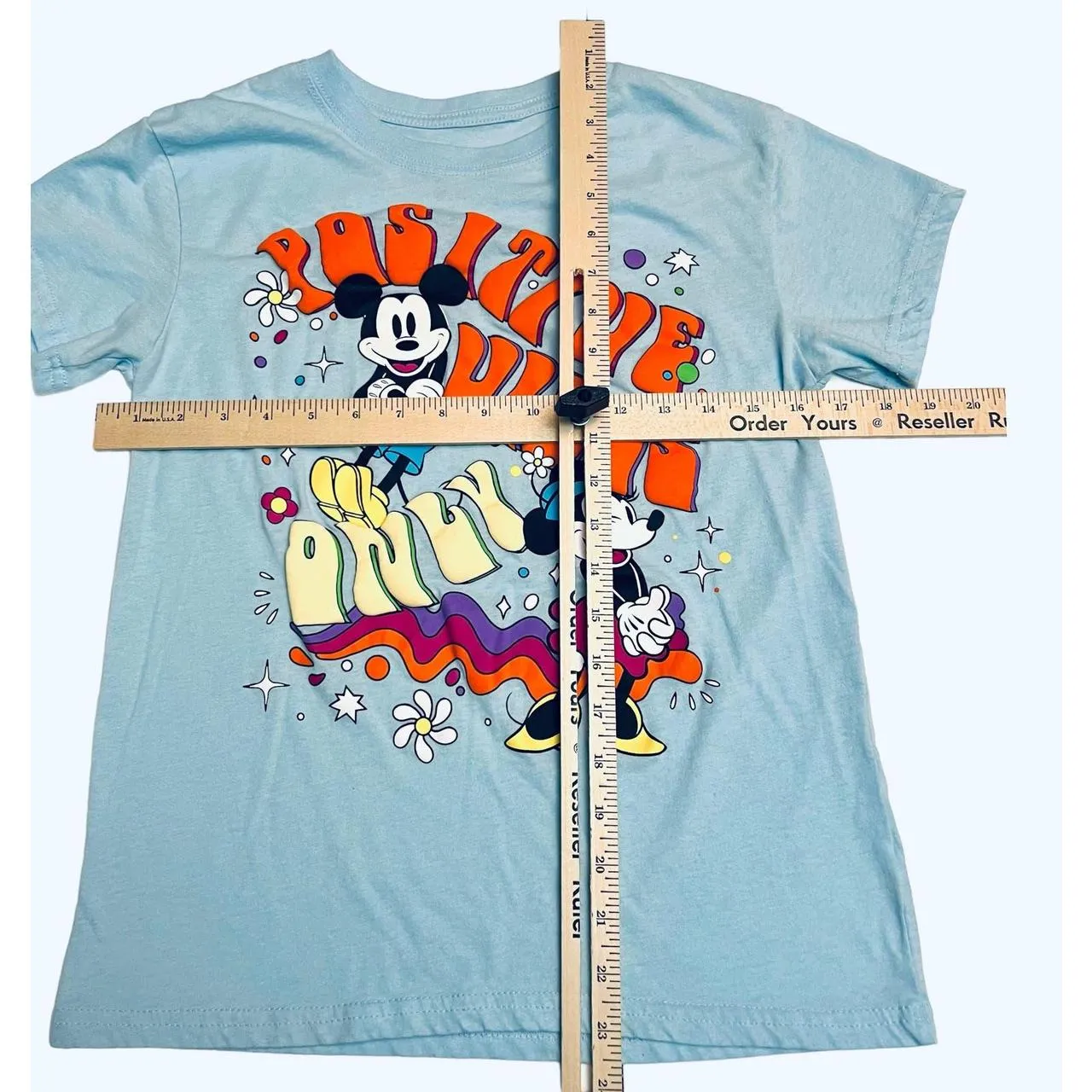 Disney Mickey Minnie Mouse Positive Vibes Only T-Shirt - Image 5